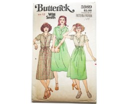 5989 BUTTERICK LOOSE SHORT SLEEVE DRESS, SHIRT, WRAP SKIRT PATTERN 8, 10